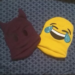 Set of emoji beanies